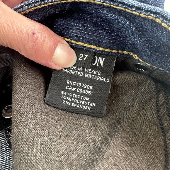 Hudson Bacara Crop Straight Leg Cuffed Jeans Dark Blue Vina Women’s 27 Stretch - Picture 8 of 14